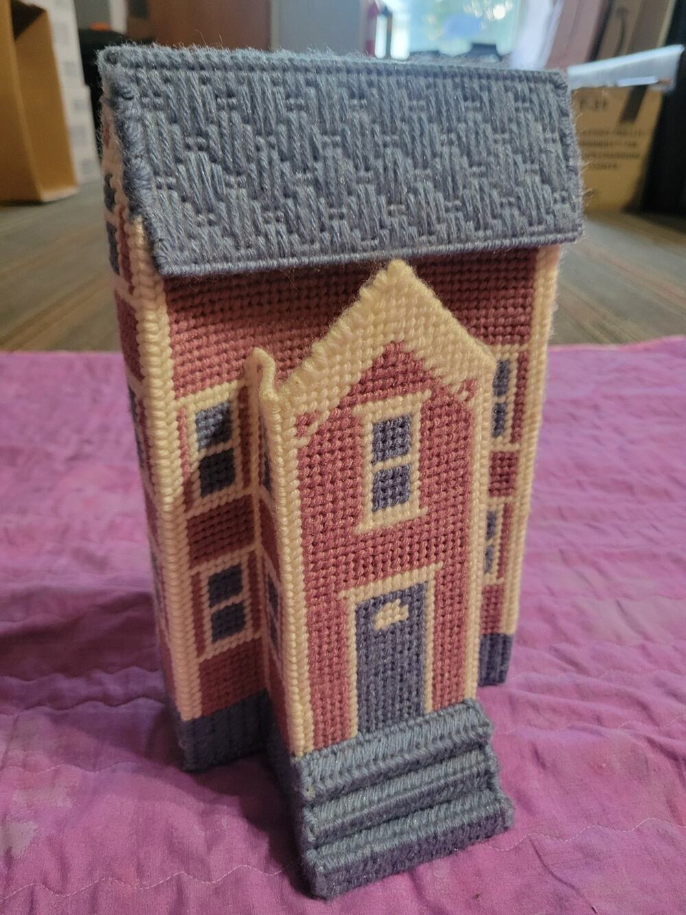 MATCH HOUSE HOME DECOR PLASTIC CANVAS Mail Hidden Compartment Cottage Granny